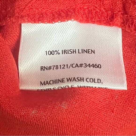 Eileen Fisher Linen Boxy Burnt Orange Pockets Tunic Top SZ PM Summer Classic - Picture 8 of 8